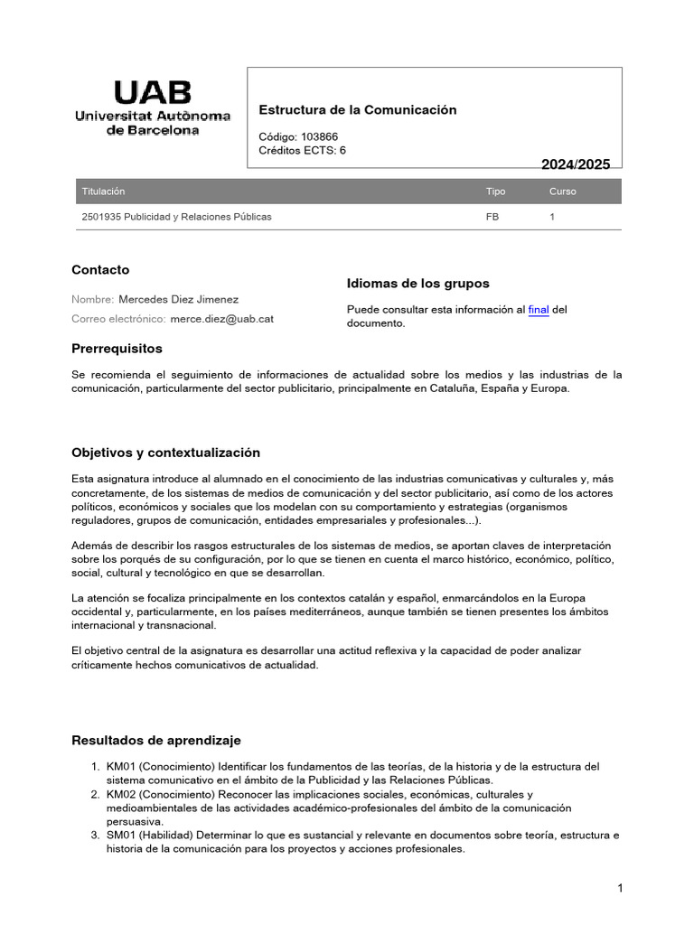Estructura de La Comunicacion | PDF | Evaluación | Comunicación