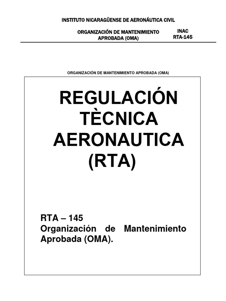 Inac Rta-145 | PDF | Aeronave | Vehículos