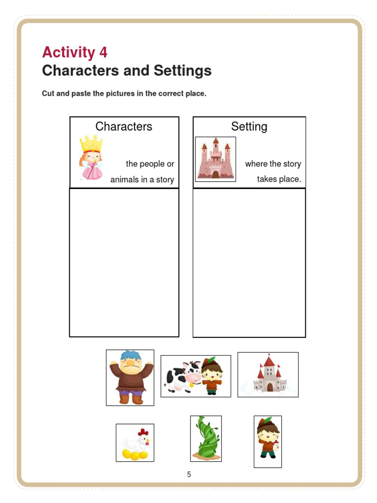 Characters and Settings Activity Guide | PDF
