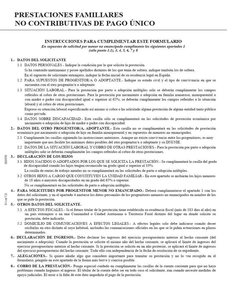 N-1 Castellano+julio+2023 | PDF | Documento de identidad | Adopción