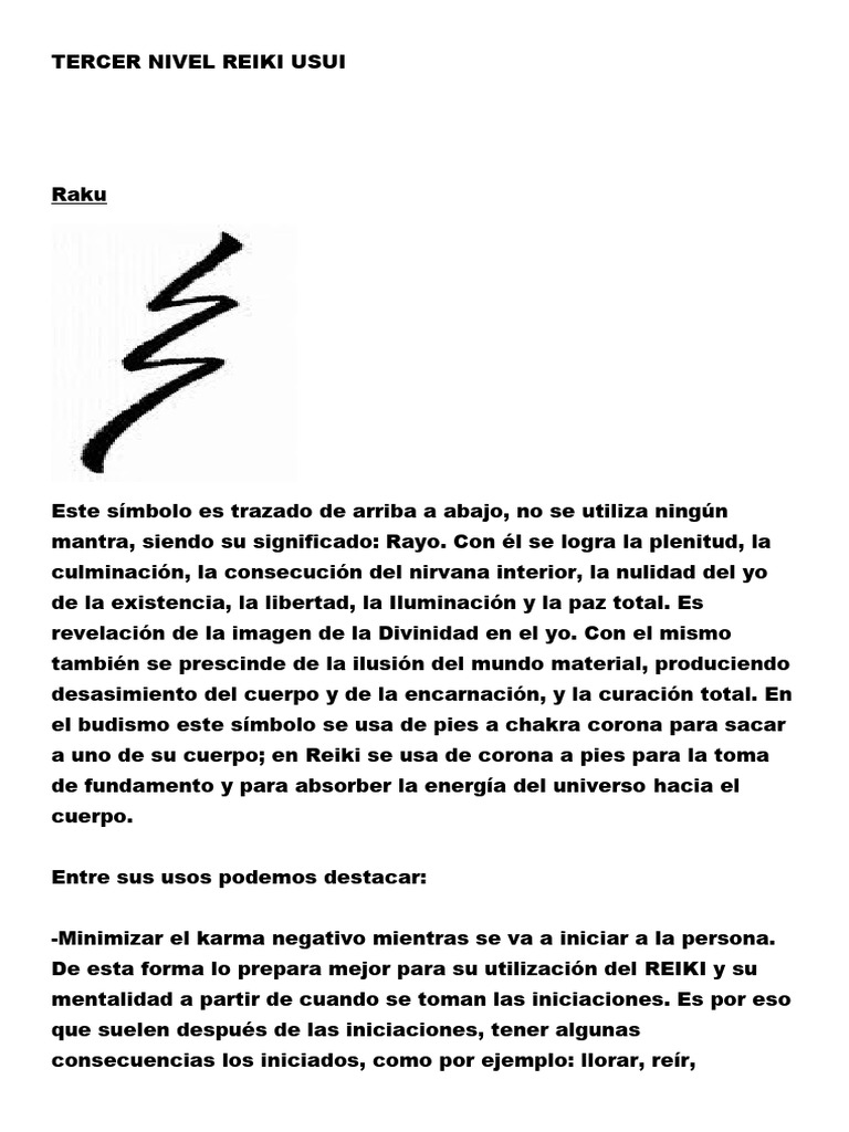 Significado y Usos del Símbolo Raku en Reiki | PDF | Reiki | Budismo ...
