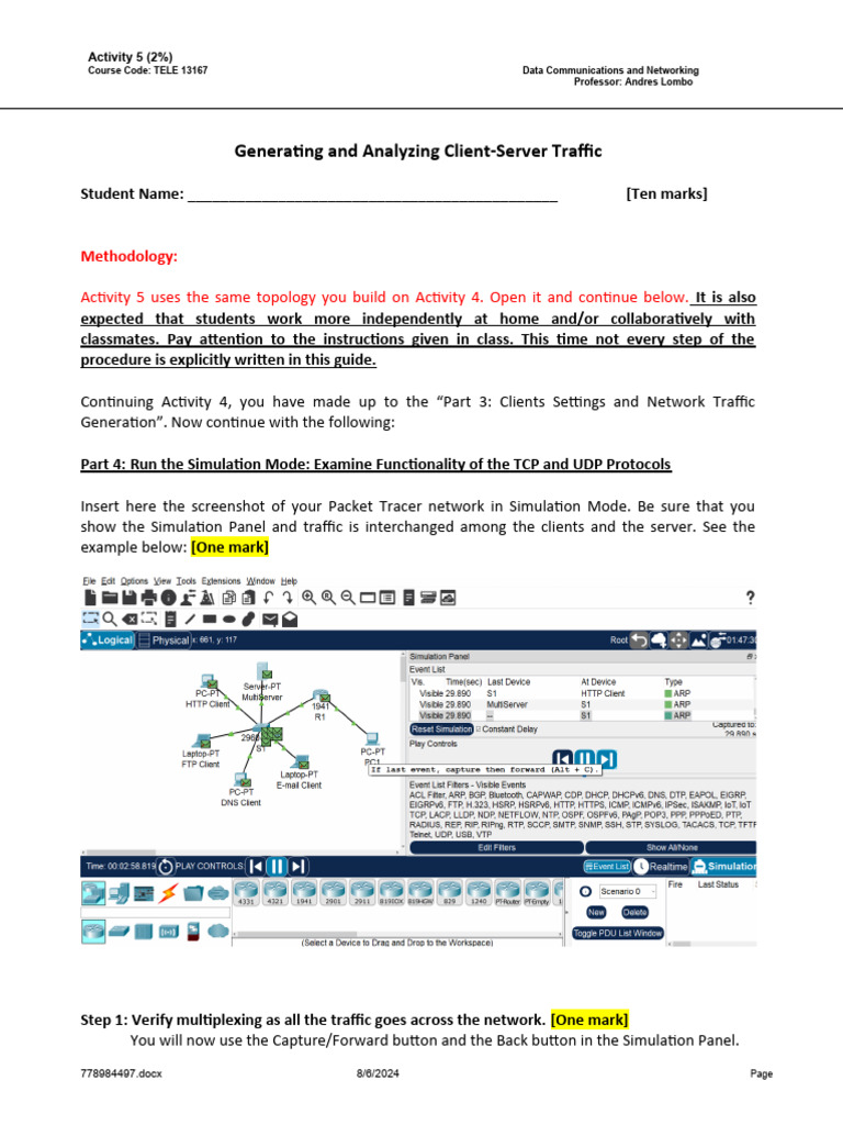 Client-Server Traffic Analysis Guide | PDF | Port (Computer Networking ...