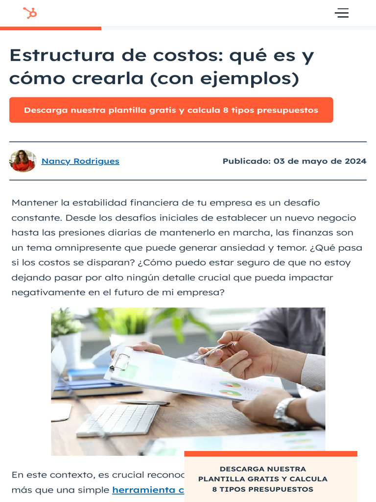 Guía para Crear una Estructura de Costos | PDF | Business | Presupuesto