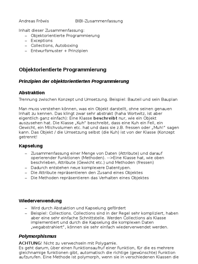 Bibi Zusammenfassung | Pdf