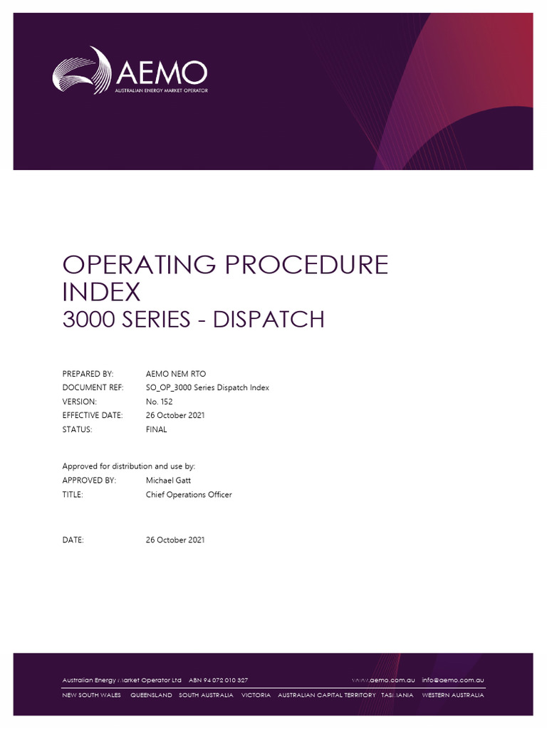 SO - OP - 3000 Series Dispatch Index | PDF | Electric Power | Power ...