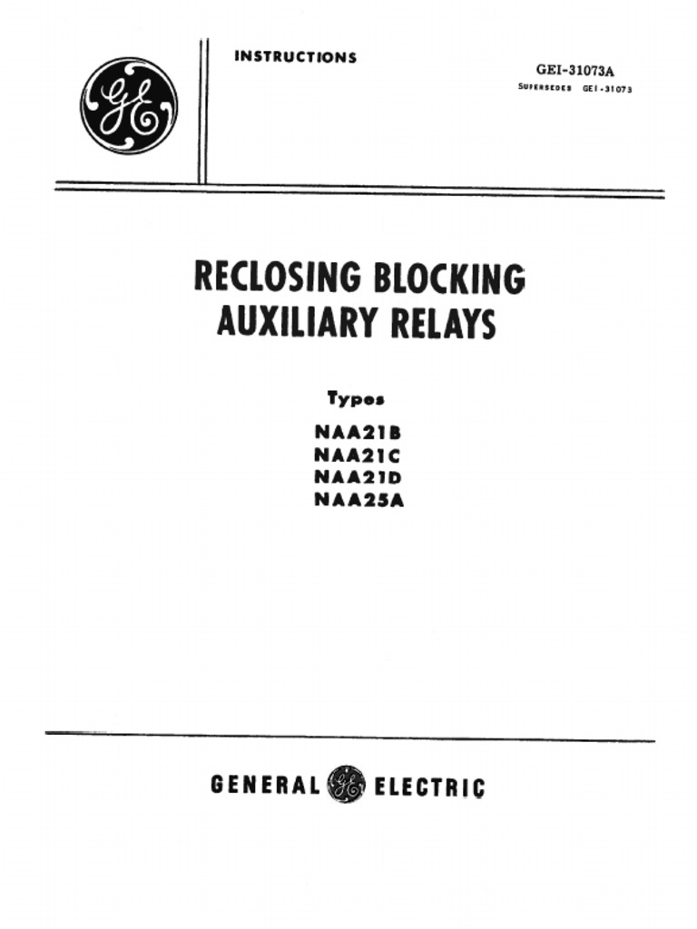 NAA Reclosing Blocking Relay Guide | PDF | Relay | Electrical Connector