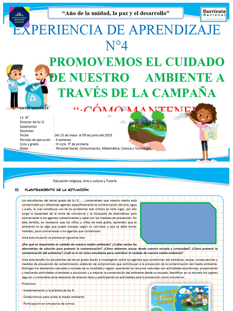 Cuidado del Medio Ambiente en Primaria | PDF | Números | Aprendizaje