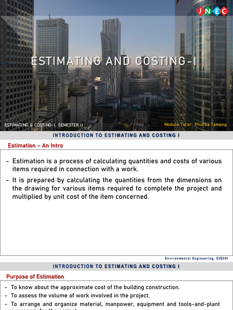 Estimating and Costing in Engineering | PDF | Architectural Elements ...