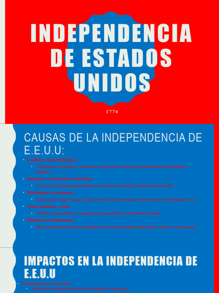 Independencia de Estados Unidos | PDF | Los Estados Unidos ...