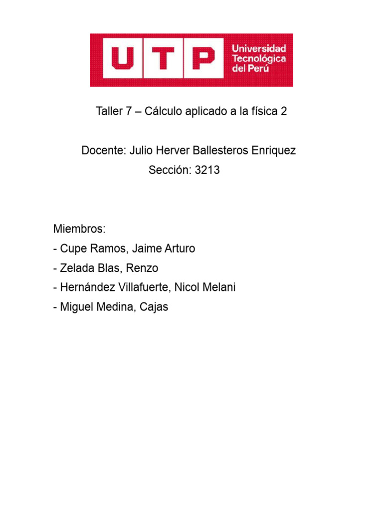 Taller 7: Cálculo en Física 2 | PDF