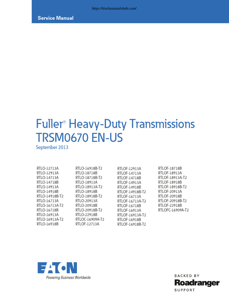 RTLO-18918B Service Manual Overview | PDF | Manual Transmission | Gear