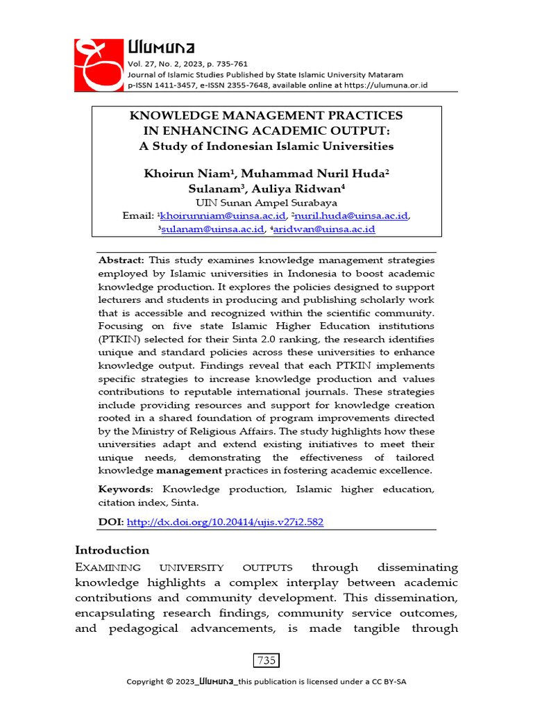 Ulumuna | PDF | Knowledge Management | University
