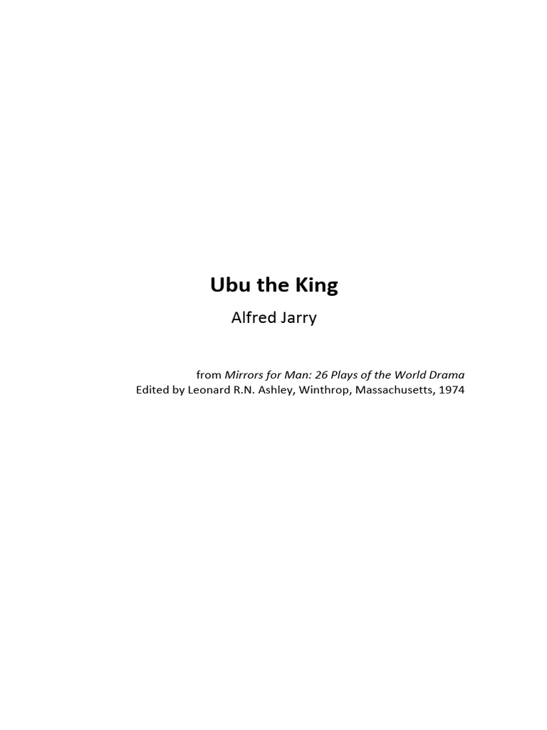 Ubu The King PDF | PDF