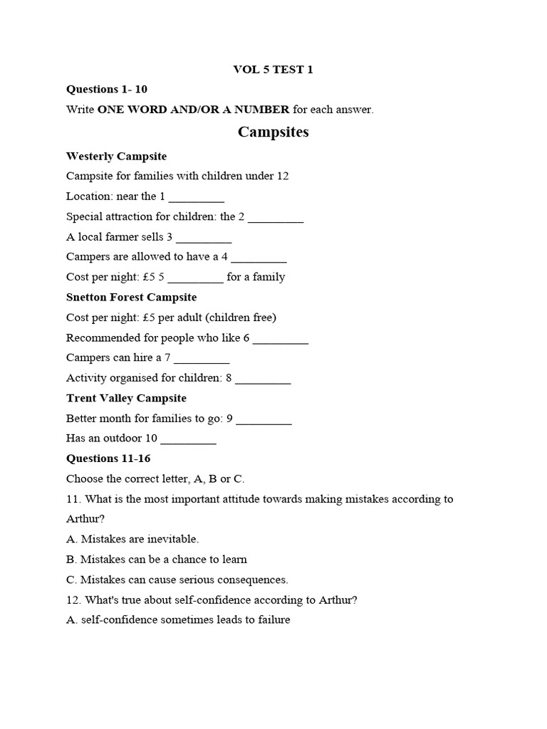 Ielts Listening Vol 5 Test 1 Pdf Dolphin