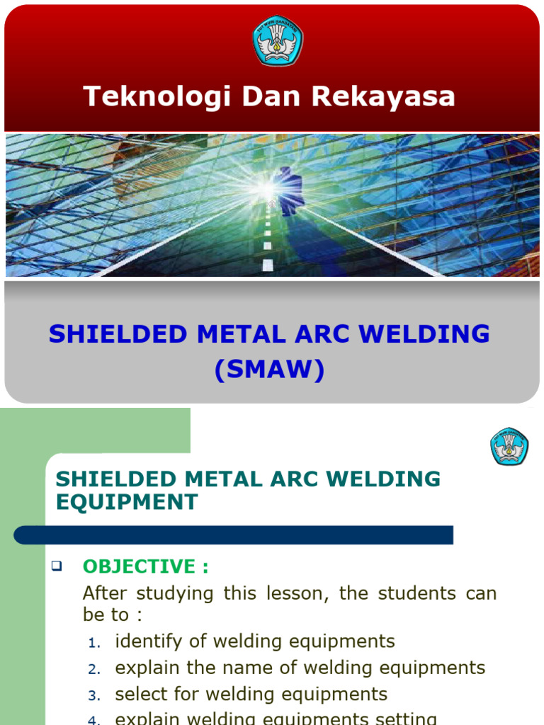 SMAW Welding Equipment Guide | PDF | Welding | Construction