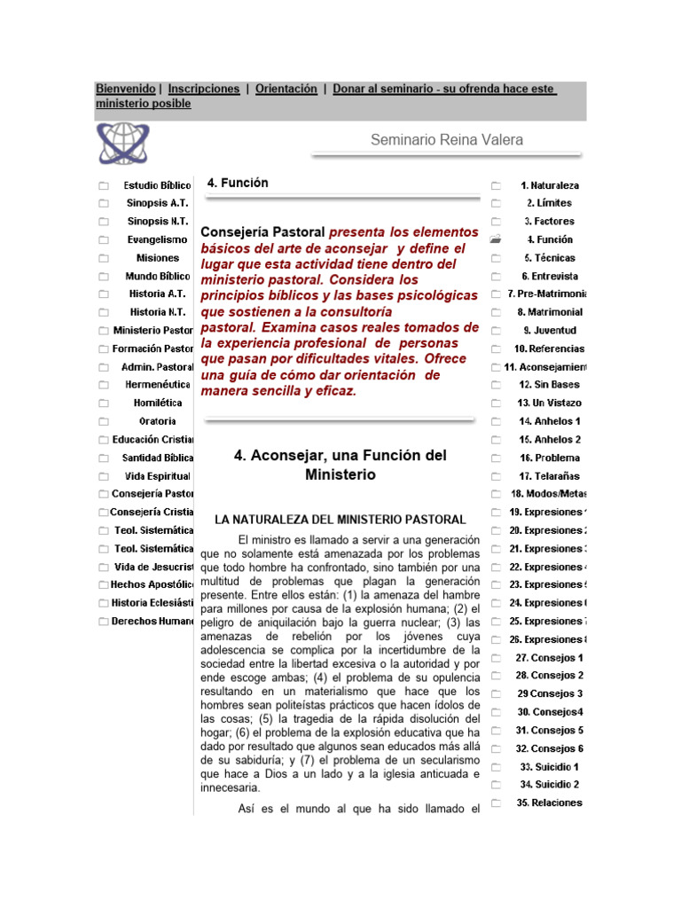 Consejería Pastoral 4. Función | PDF | Amor | Verdad