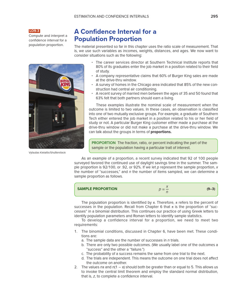 Confidence Interval for Population Proportion | PDF | Sample Size ...