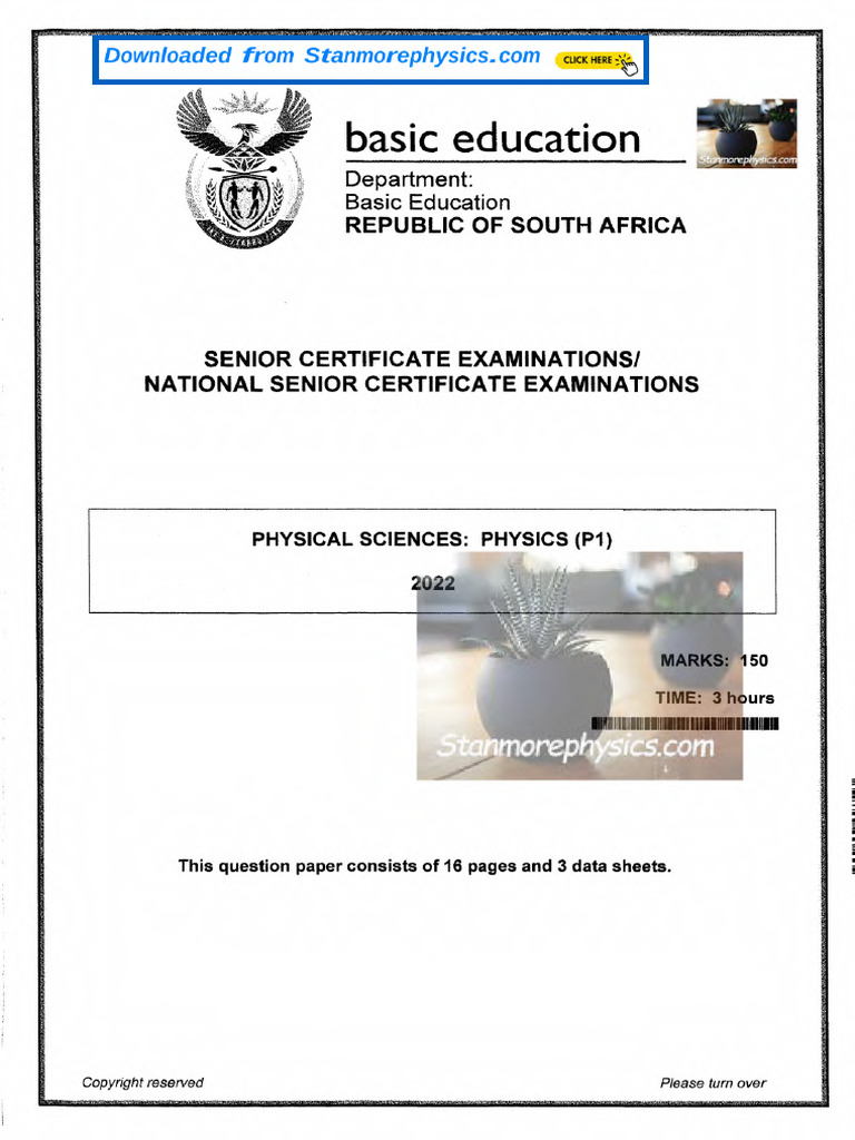 Physical Science NSC Grade 12 June 2022 P1 | PDF