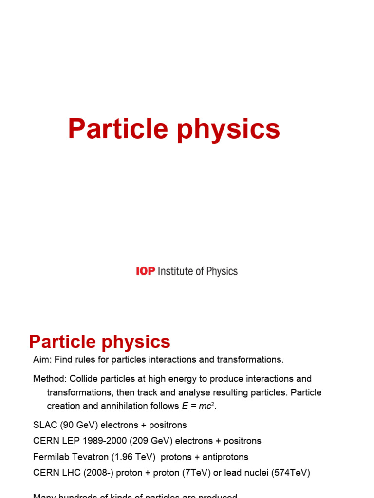 TSST Particle Physics | PDF | Elementary Particle | Particle Physics