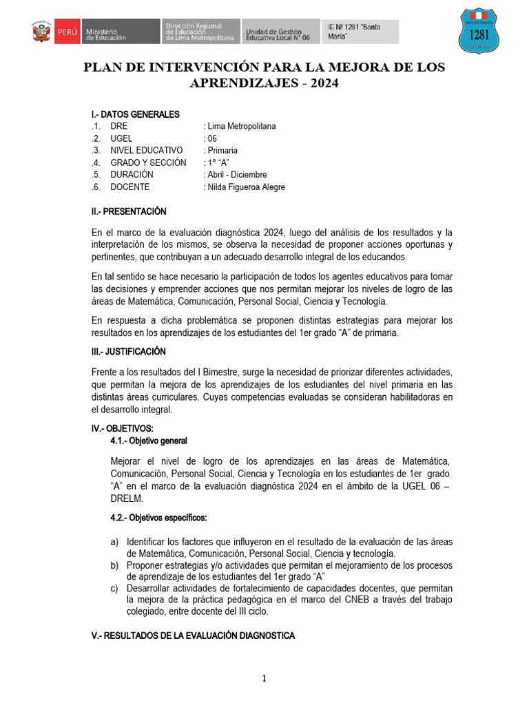 Mejora de Aprendizajes Primaria 2024 | PDF | Evaluación | Aprendizaje
