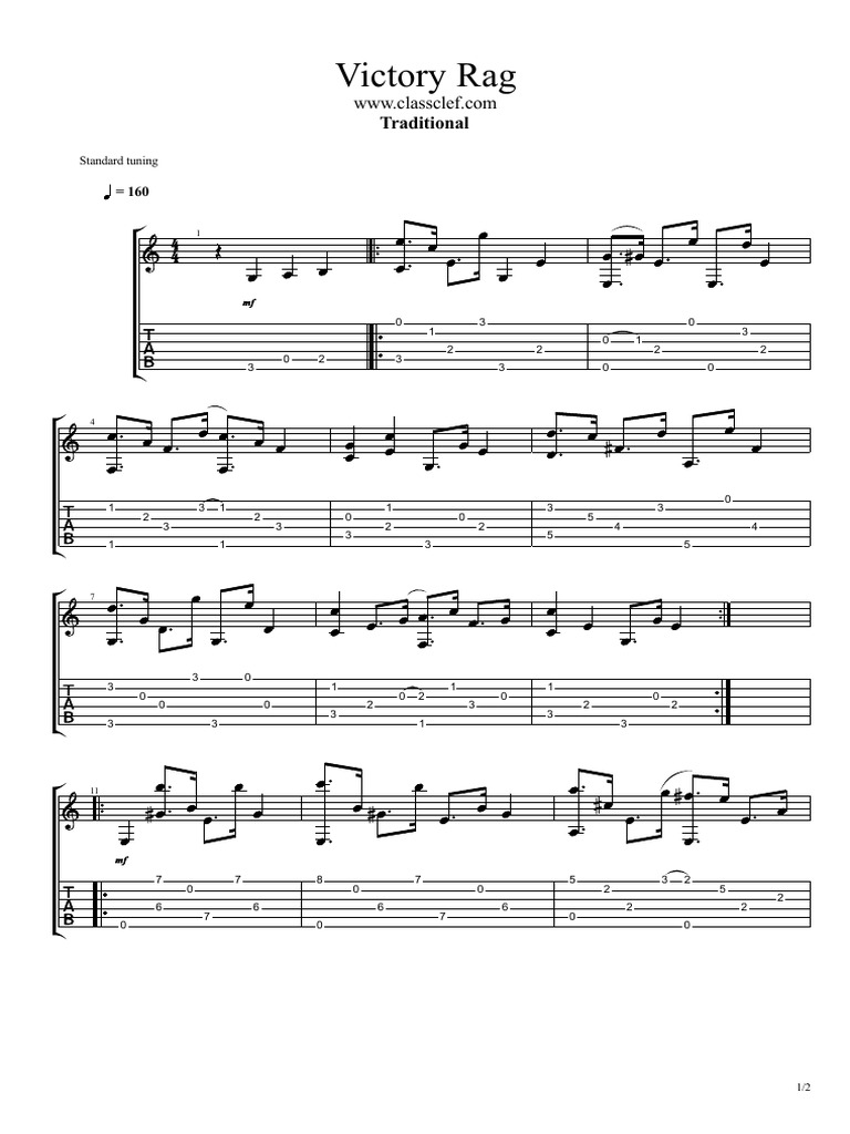 Victory Rag Guitar Tabs and Chords | PDF