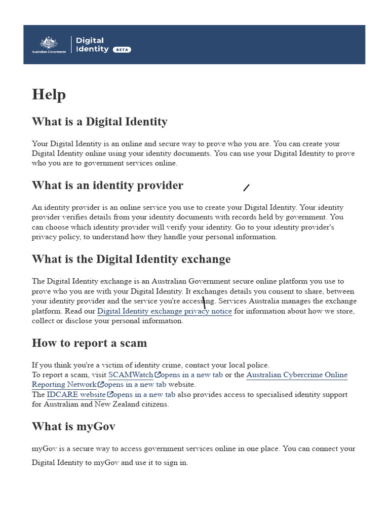 Help Digital Identity Pdf Information Technology Computing