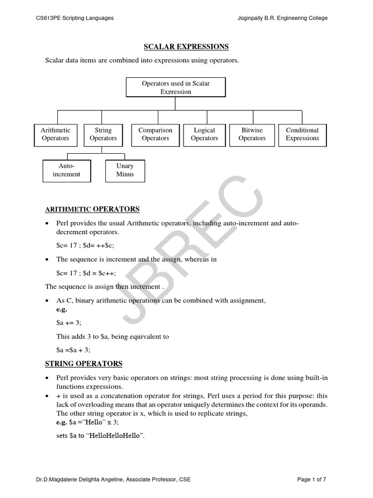 Unit 3 Scalar Expressions, Control Structures | PDF | Computer ...