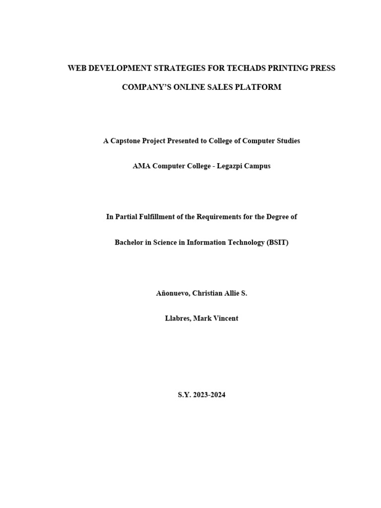 Web development strategies for techads printing press company s online