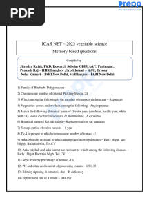 MCQ Objective Olericulture