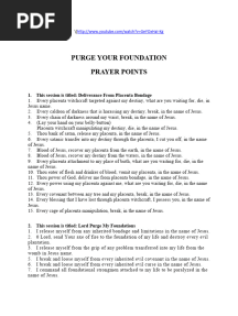 PURGE YOUR FOUNDATION Prayers