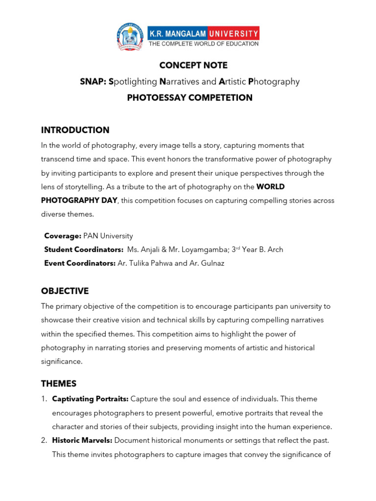 Concept Note SNAP | PDF | Composition (Visual Arts) | Narrative