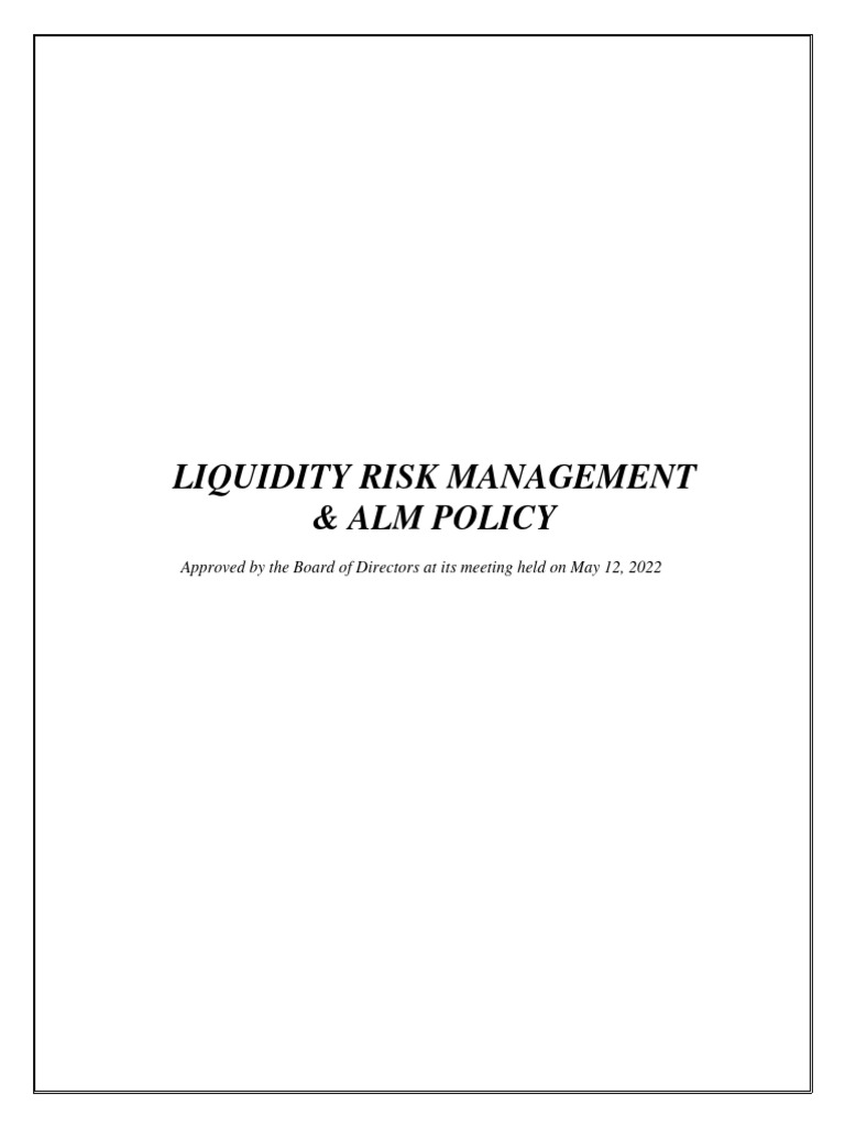 Liquidity Risk Management Policy | PDF | Debt | Financial Risk