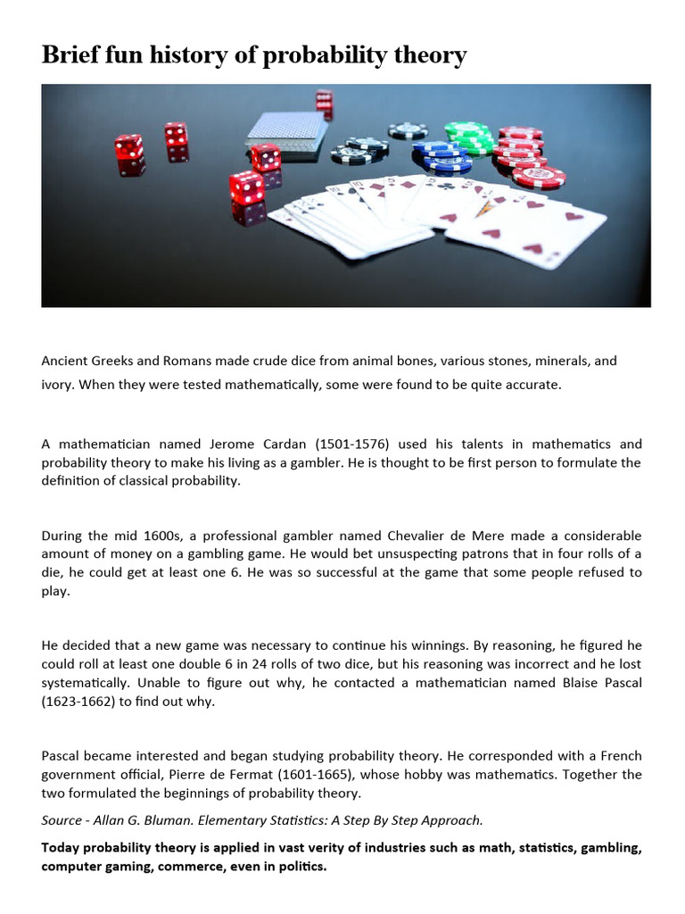 Brief Fun History of Probability Theory | PDF