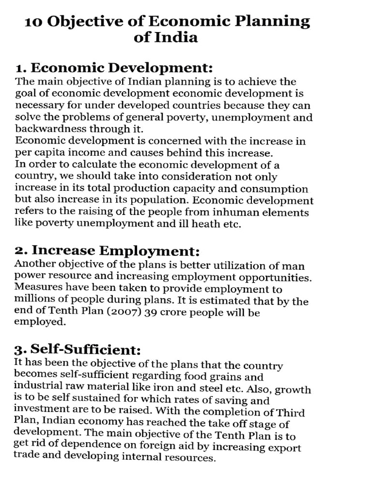 Objectives of Indian Economic Planning | PDF | Poverty | Poverty ...
