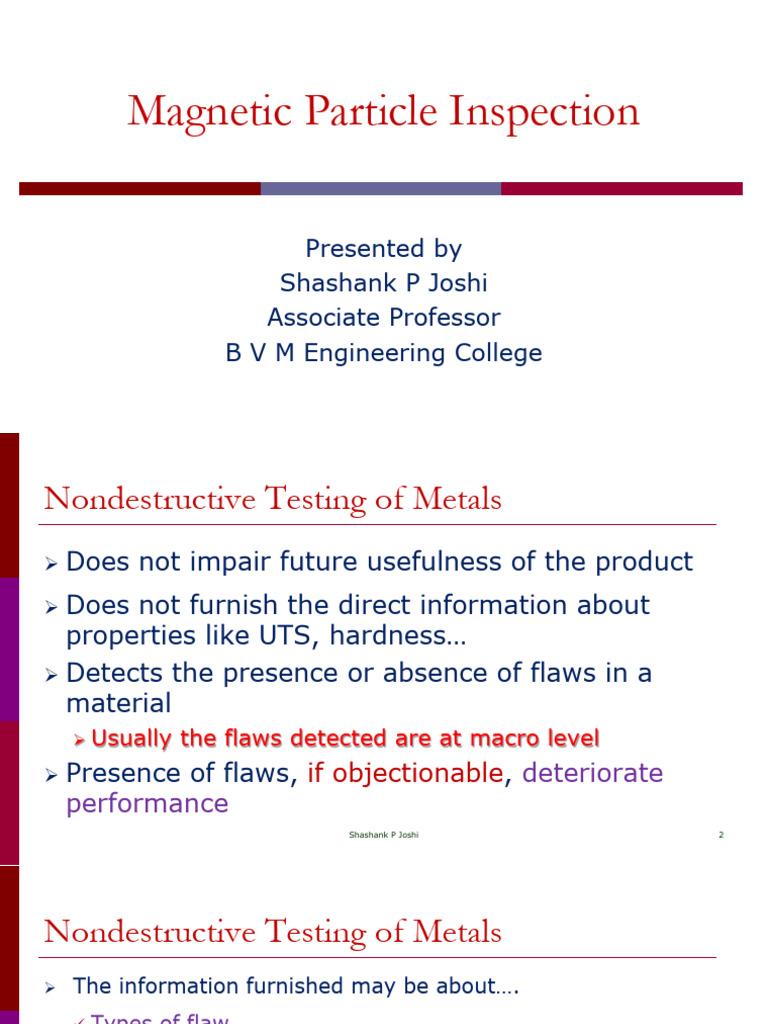 Magnetic Particle Inspection_SPJ | PDF | Nondestructive Testing | Magnetism