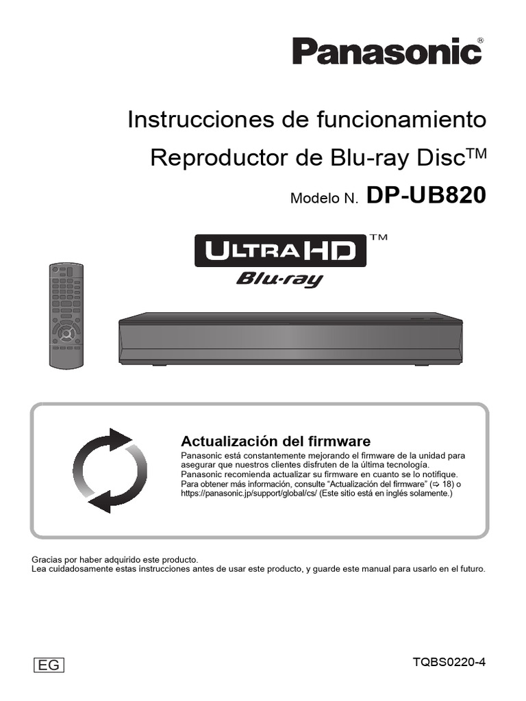 Dp-Ub820 Eg SP TQBS0220-4 | PDF | Hdmi | Blu Ray