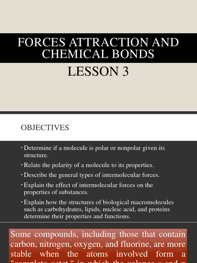 P6 Lesson 3 - Forces Attraction and Chemical Bonds | PDF | Chemical ...