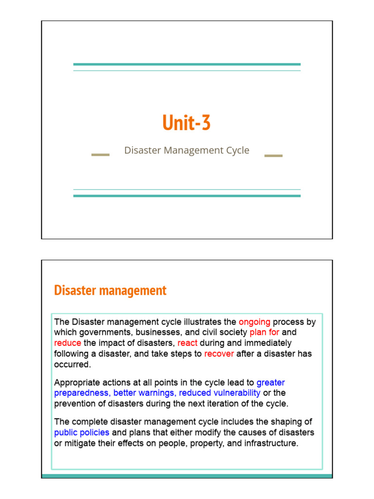 Disaster Management Cycle | PDF | Emergency Management | Risk