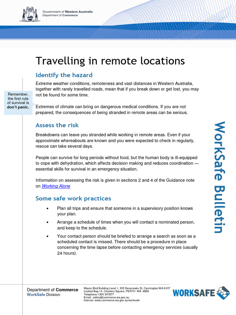 Travelling in Remote Areas | PDF | Emergency | Vehicles
