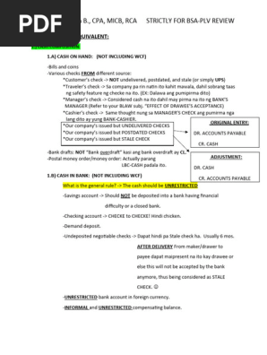 Handouts in Cash & Cash Equiv.