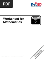 Q1 WS Mathematics 9 Lesson 2 Week 2 | PDF | Angle