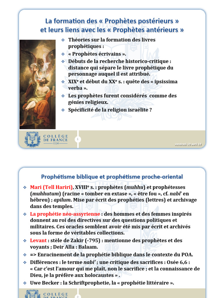 Formation des Prophètes et Textes Bibliques | PDF | Livres des Rois ...