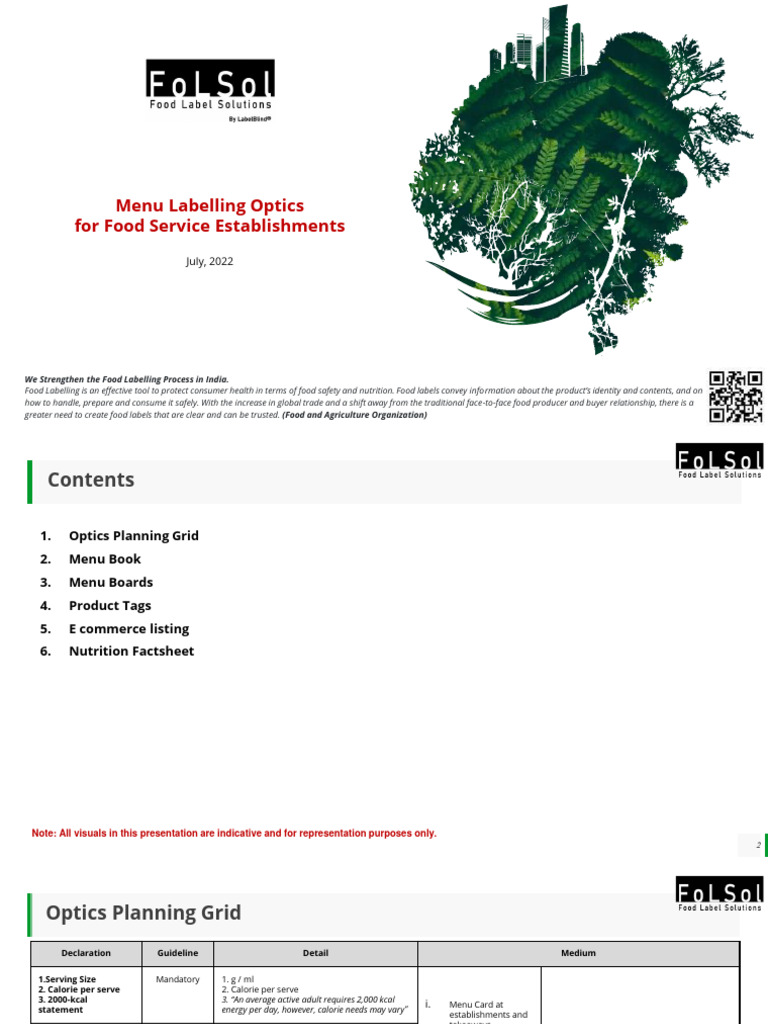 FoLSol (Food Label Solutions) Optics Guidelines - July2022 | PDF | Food ...