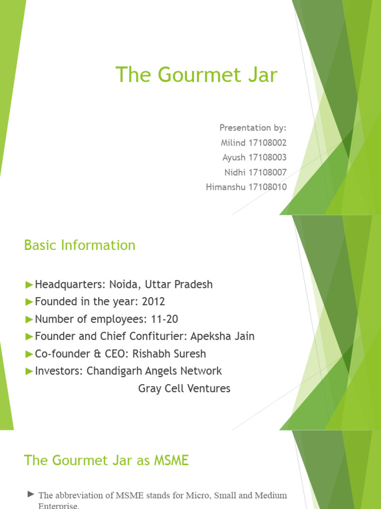 The gourmet jar pdf small and medium sized enterprises startup