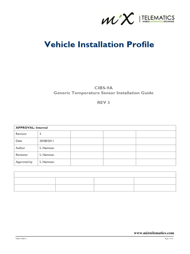 CIBS-9A Clover Temperature Sensor Installation Guide Ver 3 | PDF | Fuse ...