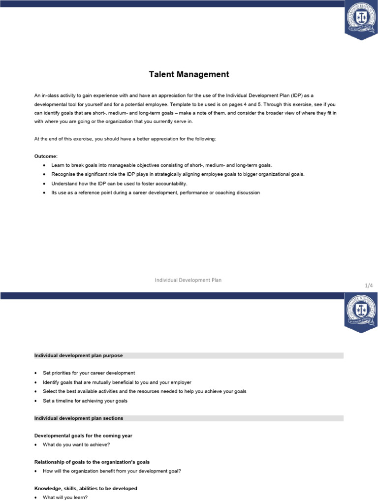 Template Individual Development Plan | PDF | Goal | Employment