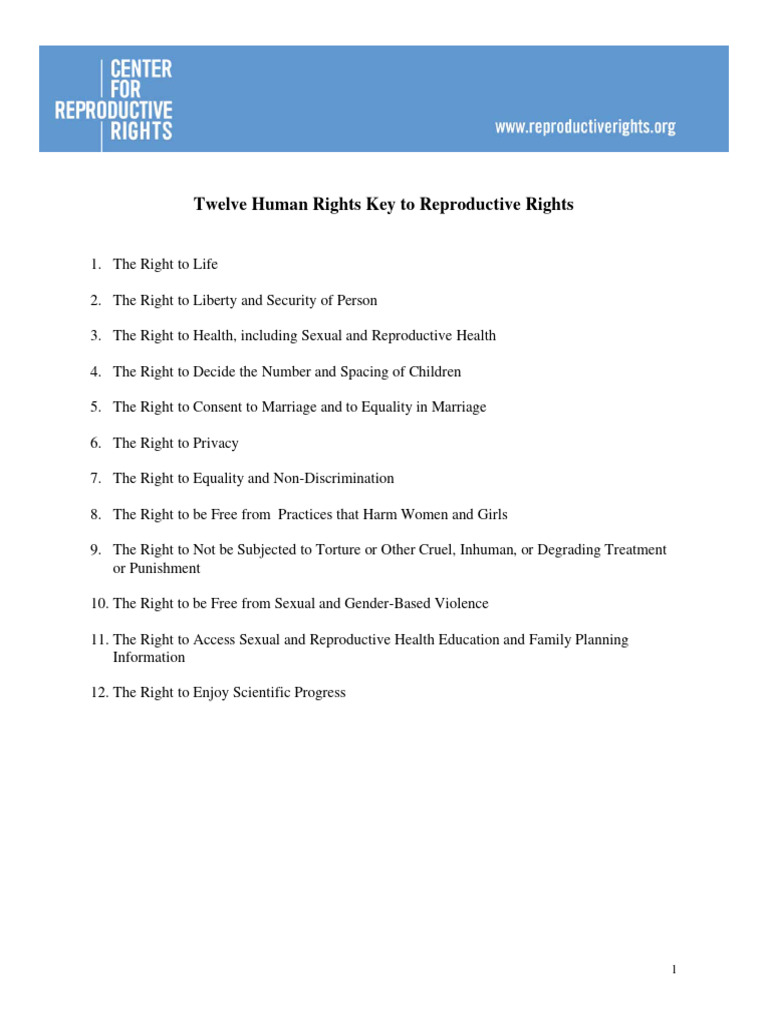 V4Repro Rights Are Human Rights - FINAL | PDF | Reproductive Rights ...