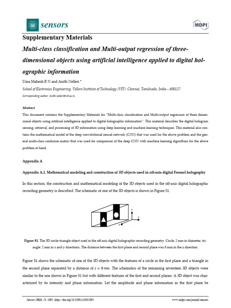 AI for 3D Object Classification | PDF | Holography | Accuracy And Precision
