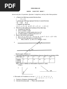 Oyibi Kkma Jhs Basic 7 Maths Test