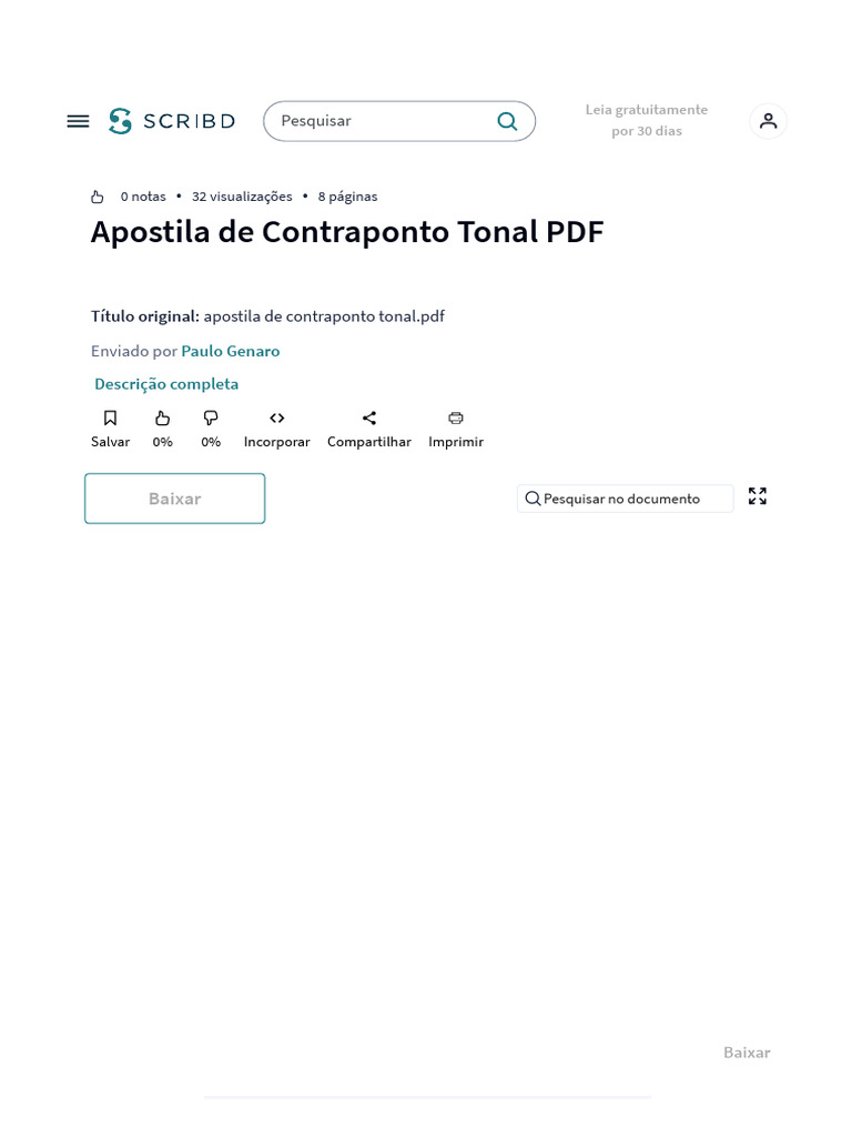 Apostila de Contraponto Tonal PDF | PDF | Acorde (música) | Escala menor